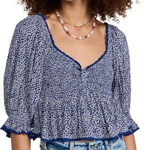 [Size: S] Free People Brittnee Printed Top